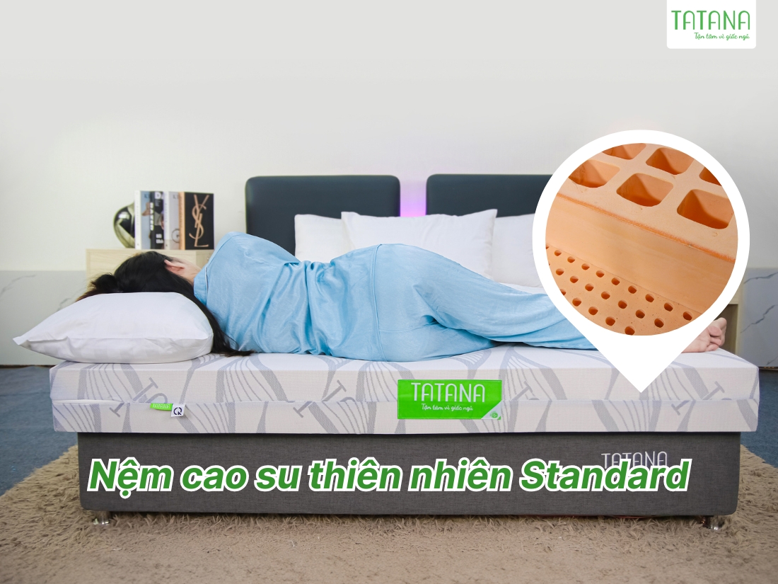 Nệm cao su thiên nhiên Tatana Standrad hỗ trợ nâng đỡ xương tốt cho trẻ đang ở độ tuổi phát triển